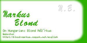markus blond business card